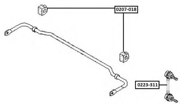 ASVA 0207-018 Bearing Bush, stabiliser